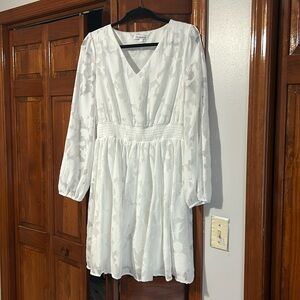 White Lone Sleeve Dress.